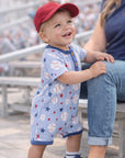 Grand Slam Baseball Bamboo Shorty Romper for Baby Boys