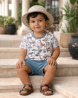 Jungle Safari Baby Boy Bamboo-Cotton Top & Shorts Set