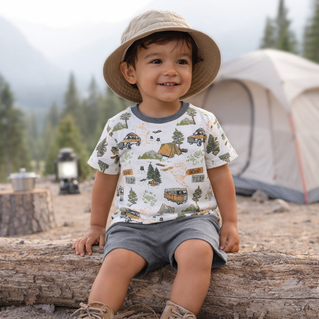 Trailblazer Bamboo T-Shirt &amp; Cotton Shorts Set for Boys