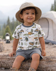 Trailblazer Bamboo T-Shirt & Cotton Shorts Set for Boys