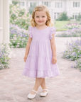 Lavender Eyelet Flutter Sleeve Gauze Easter Dress