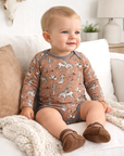 Wild Wrangler/Brown Western Cowboy Bamboo Baby Boy Bodysuit
