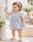 Floral Baby Romper – Soft Cotton One-Piece with Ruffles