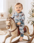 Cowboy Christmas Henley Romper - Bamboo Babywear