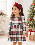 Girls Christmas Plaid Dress – Soft Bamboo Holiday Outfit