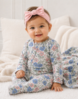 Vintage Floral Zipper Romper - Soft Bamboo Baby