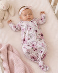 Watercolor Floral Baby Gown - Bamboo Newborn Layette
