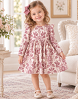 Floral Tapestry Twirl Dress-Bamboo Baby Girl