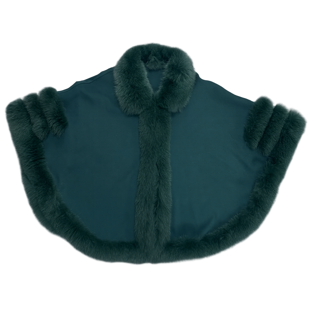 Cashmere &amp; Arctic Fox Tuxedo Cape