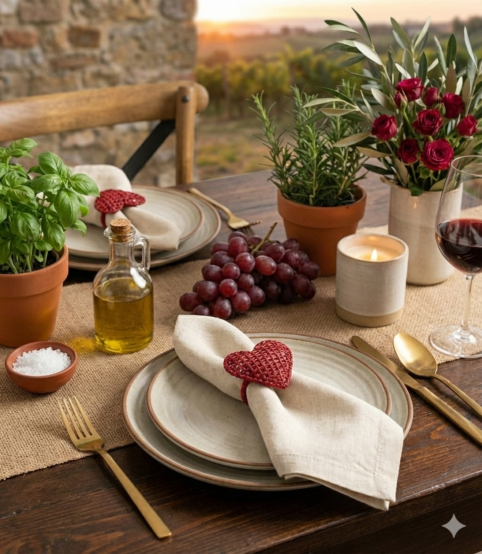 Criss-Cross Heart Handwoven Iraca Napkin Ring