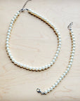 **Glass Pearl Necklace & Bracelet Set Wedding Collection 259w