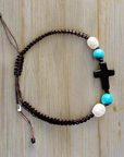 **Adjustable Woven Turquoise Braided Bracelet 806v