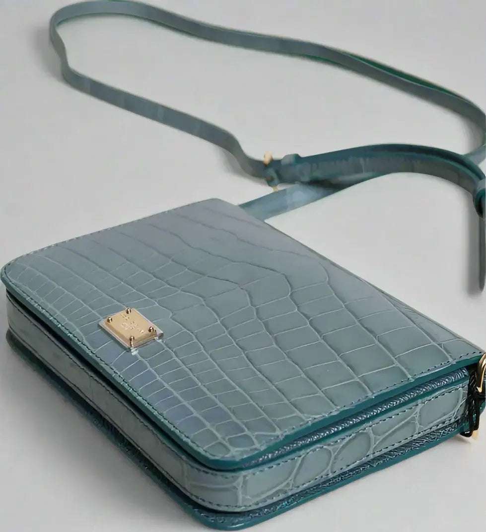 Dolce &amp; Gabbana Crocodile DG Plaque Mini Crossbody