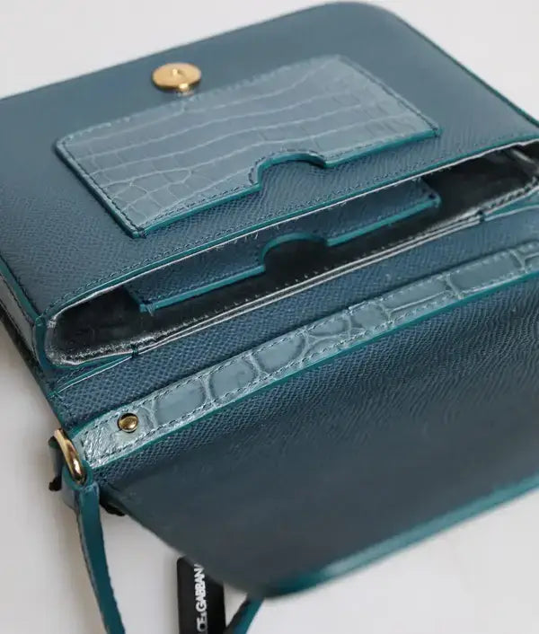 Dolce &amp; Gabbana Crocodile DG Plaque Mini Crossbody