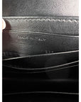 Saint Laurent Black Leather Sunset Wallet on a Chain Crocodile Embossed Bag