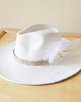 Gilded Cowboy Leather Hat Band w/ Feather Accents 952i