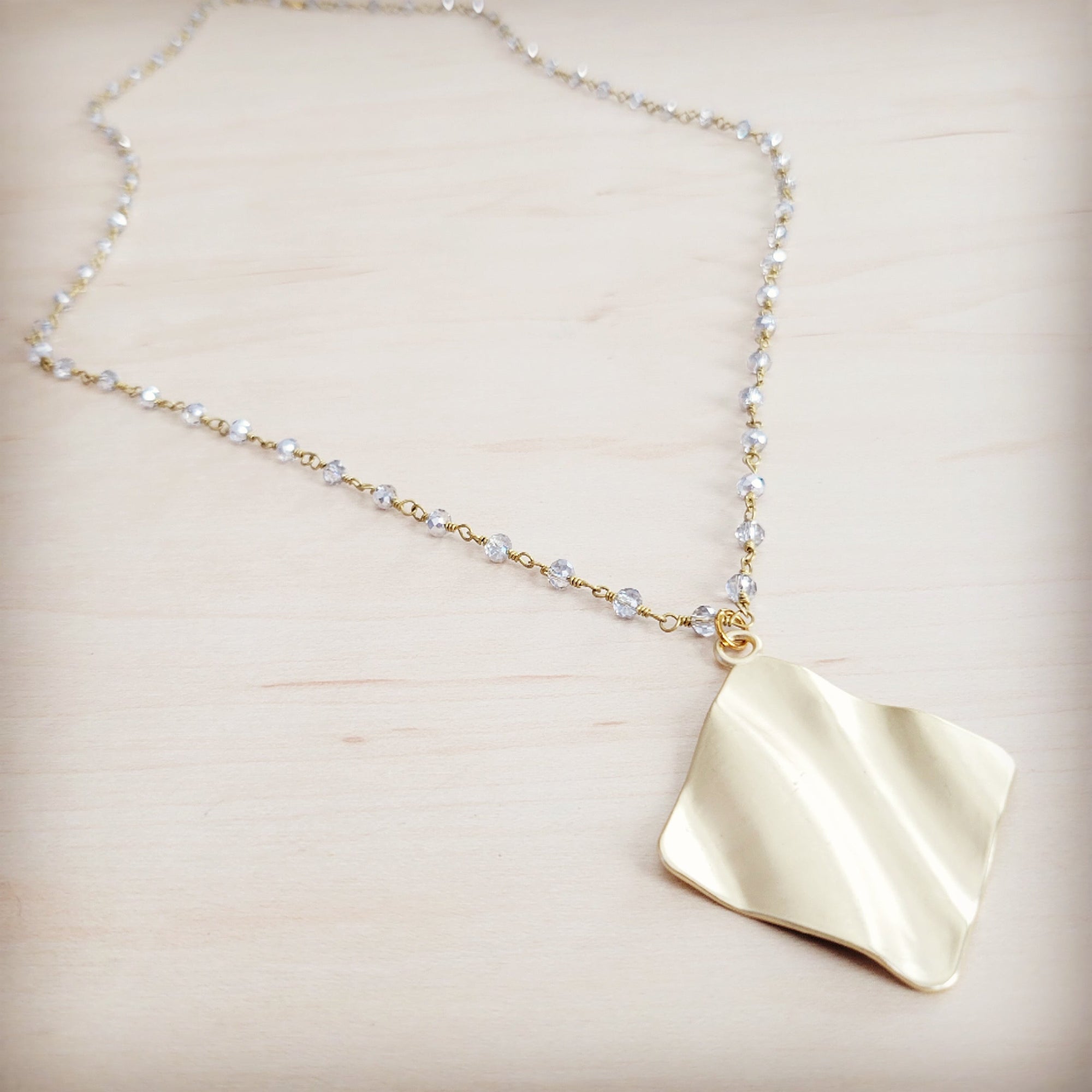 Gilded Wave Pendant Necklace 257mb