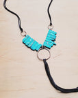 Imperial Jasper Slab Necklace w/ Copper Hoop & Tassel 252h
