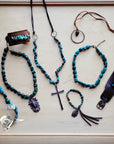 **Natural Turquoise Collar Necklace w/ Indian Head Pendant 259n