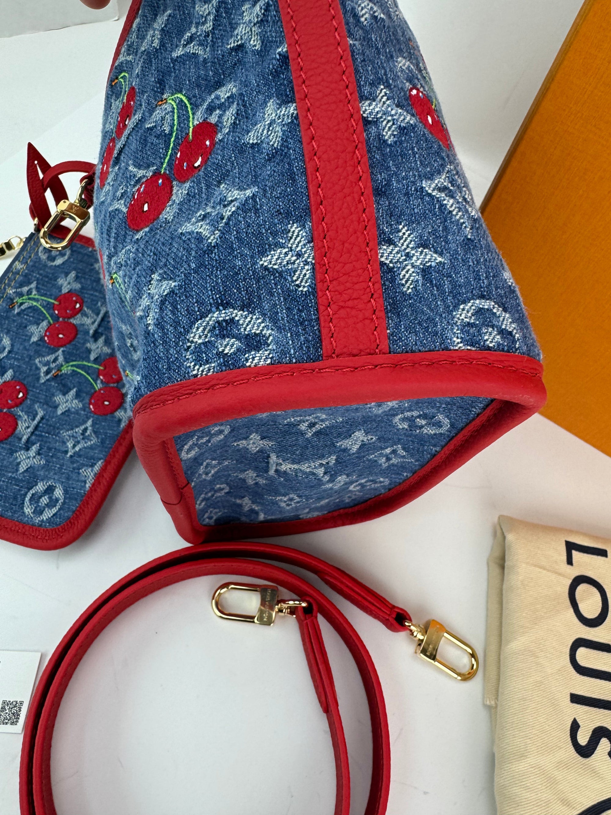 Louis Vuitton x Takashi Murakami Cerises Cherry Neverfull Inside Out BB