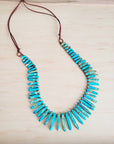 Western Turquoise Regalite Slab Layering Necklace 262k