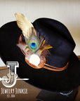 Boho Western Hat w/ Choice of Feather Hat Band-Black 982c