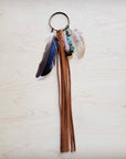 Boho Western Boot Bling Charm with Leather Fringe 500a