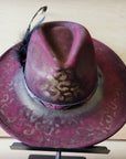 CUSTOM Hand-Painted Cowgirl Western Boho Hat A123