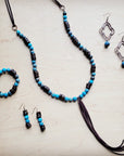 **Ocean Agate Beaded Bracelet w/ Leather Tassel and Arrowhead 810k