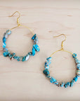 Beaded Hoop Earrings- Genuine Regalite Jasper 200bg