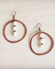 Western Copper Hoop Earrings w/ Genuine Freshwater Pearls 200bq