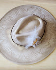Hand-Painted Python Boho Western Cowgirl Hat & Band-Gold 987e
