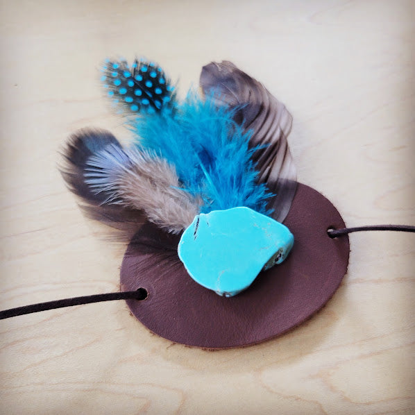 Boho Western Felt Hat w/ Choice of Turquoise Hat Accent-Tan 981d
