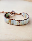 Woven Amazonite Stacked Stone Beaded Bracelet 810m