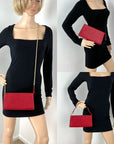 Louis Vuitton Handbag Epi 24 Pochette Accessories Red Leather Crossbody Bag Preowned
