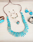 Western Turquoise Regalite Slab Layering Necklace 262k