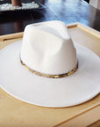 **Tan Metallic Leather Hat Band Only 984b