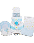 Blue Two- Tier Diaper Cake