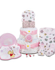 Sweet Baby Girl Diaper Cake Gift Baskeet