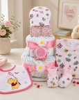 Sweet Baby Girl Diaper Cake Gift Baskeet
