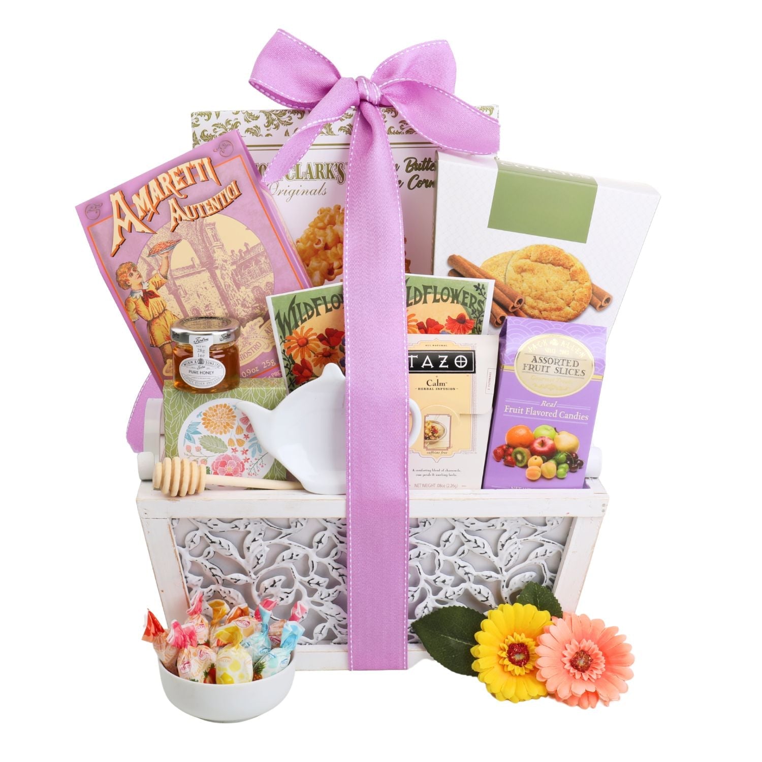 Garden of Indulgence Gourmet Gift Basket with Tea &amp; Cookies