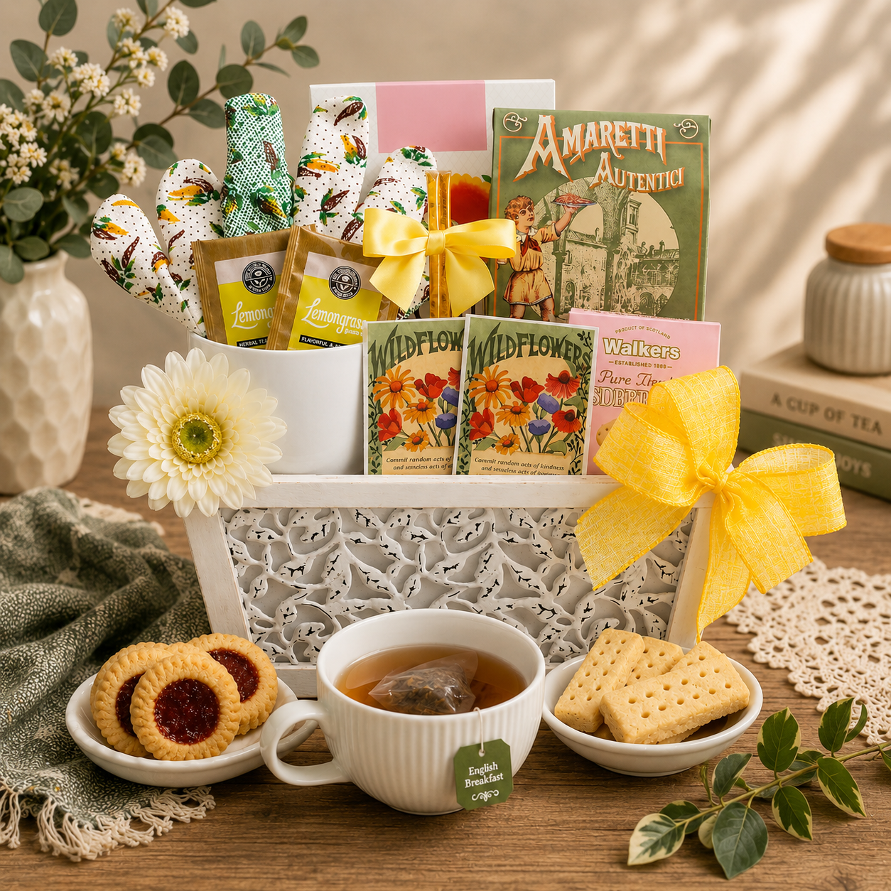 Planted With Love Cookies &amp; Tea Gift Basket