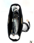 Fendi Peekaboo I see u Medium Printed Velvet Black Blue Satchel Shoulder Bag