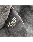 Fendi Peekaboo I see u Medium Printed Velvet Black Blue Satchel Shoulder Bag