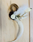 Boho Western Wedding Floral & Feather Bridsmaid Hat in Brown 984n