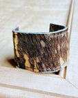 **Wide Leather Cuff w/ Adjustable Tie-Dark Metallic 001oh