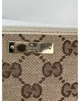 Gucci GG Logo Beige Zip Around Canvas Long Wallet