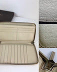 Gucci GG Logo Beige Zip Around Canvas Long Wallet