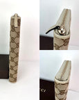 Gucci GG Logo Beige Zip Around Canvas Long Wallet