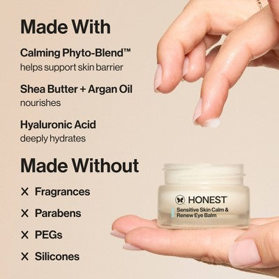 Honest Beauty Calm &amp; Renew Melting Eye Balm with Calming Phyto-Blend 0.5oz